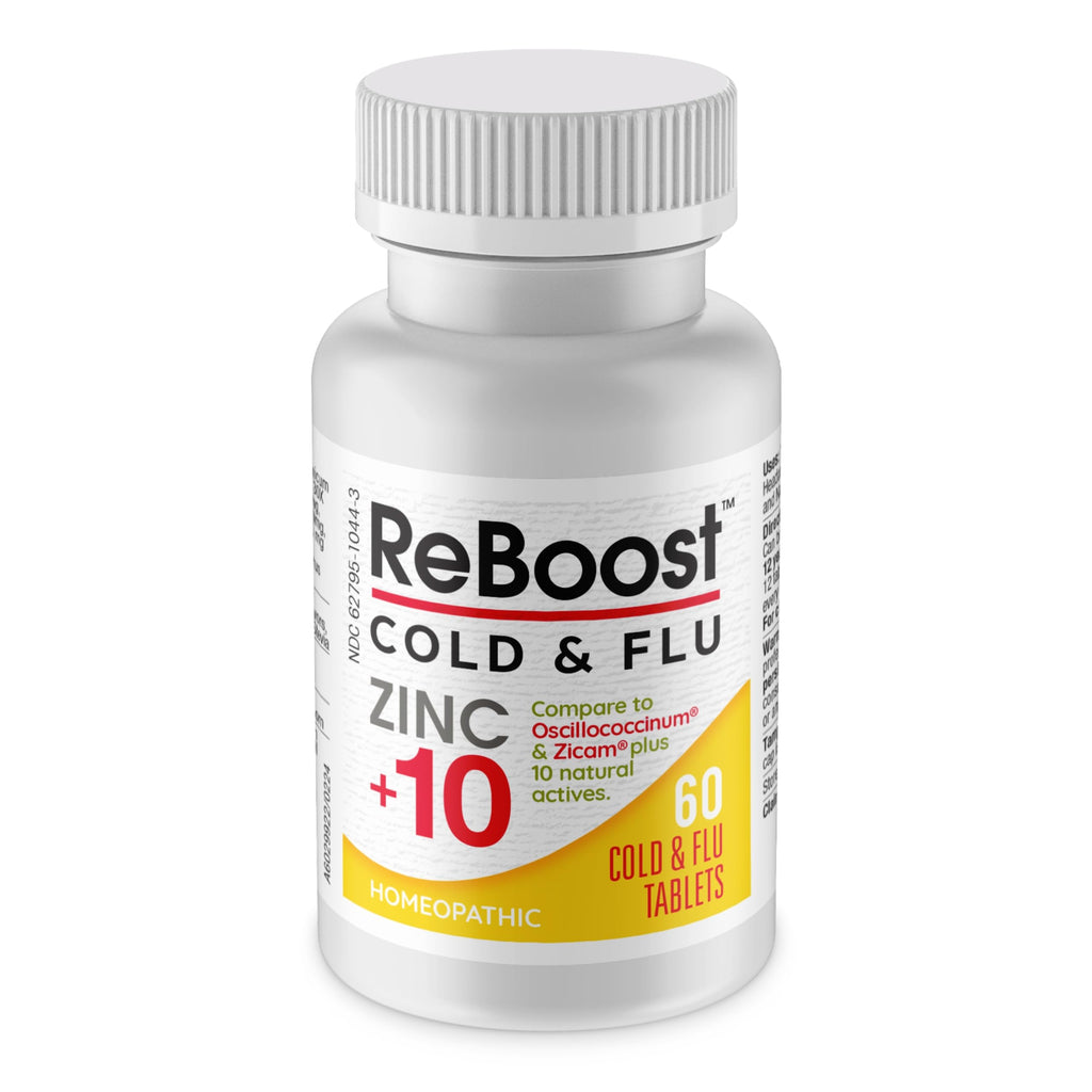 MediNatura ReBoost Cold & Flu Tablets Zinc +10, Lemon Flavor, 60 Count