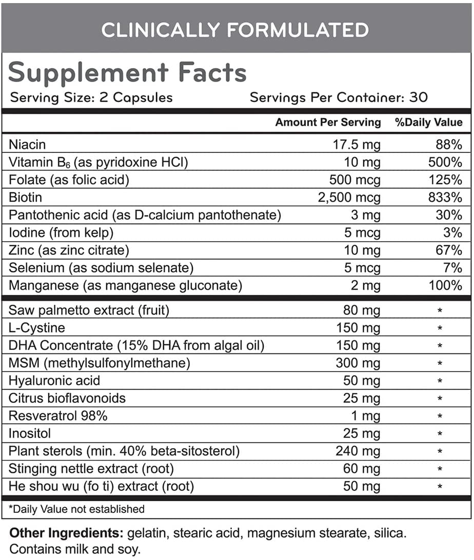 Hairmax Hair, Skin & Nails Dietary Supplement Biotin - 60 Capsules - image 3