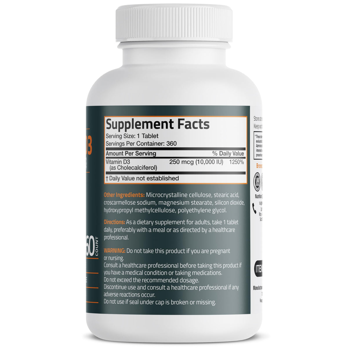 Bronson Bronson Basics Flavored Vitamin D3 Tablets Healthy Muscle