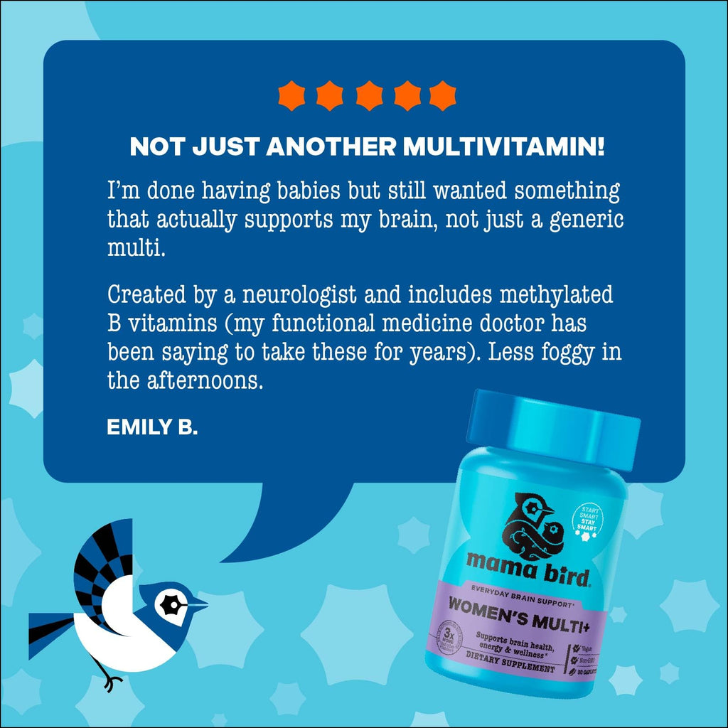 Mama Bird Women's Multi+ Multivitamin for Brain Health - 30 Caplets - image 8