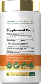 Carlyle Turmeric Curcumin Supplement - 180 Capsules - image 2