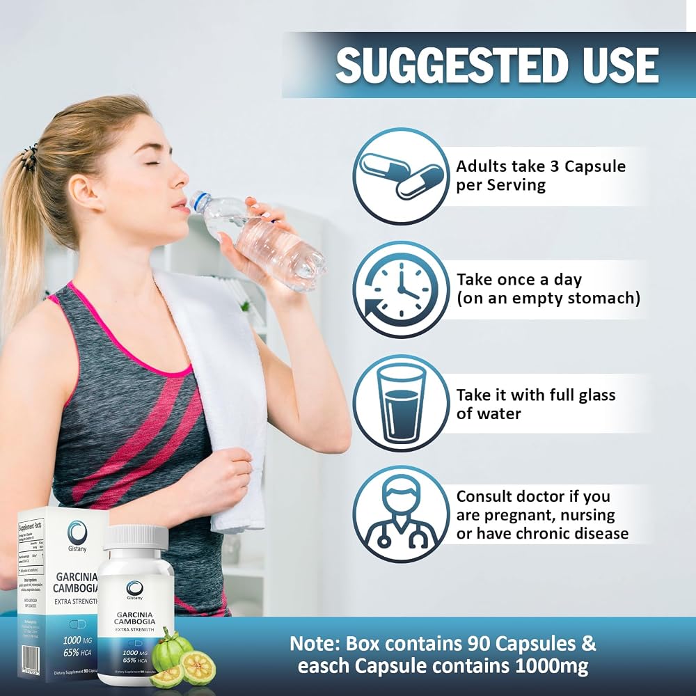 Gistany Garcinia Cambogia 65% HCA Weight Loss Capsules - 90 Count - image 5