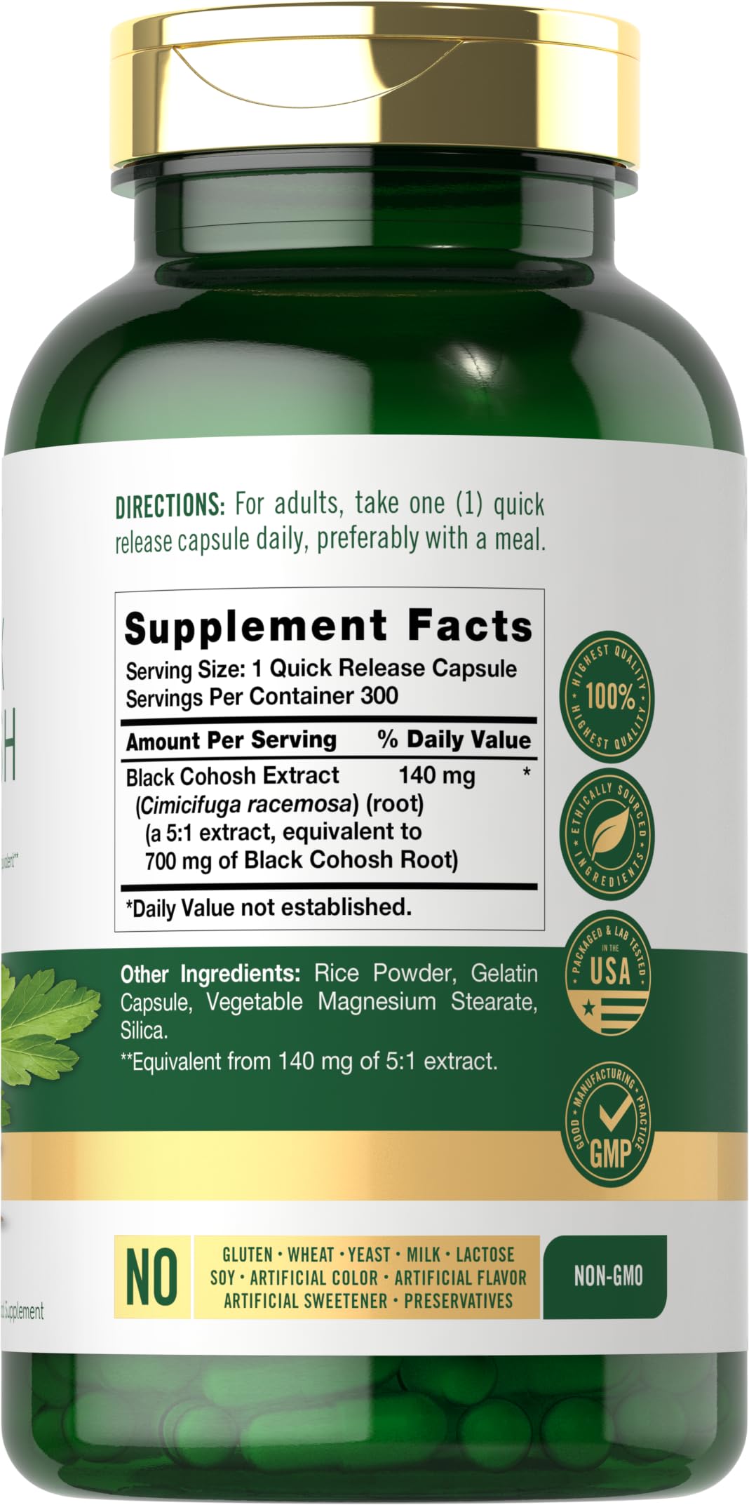 Carlyle Black Cohosh Root Extract Capsules - 300 Count - image 2
