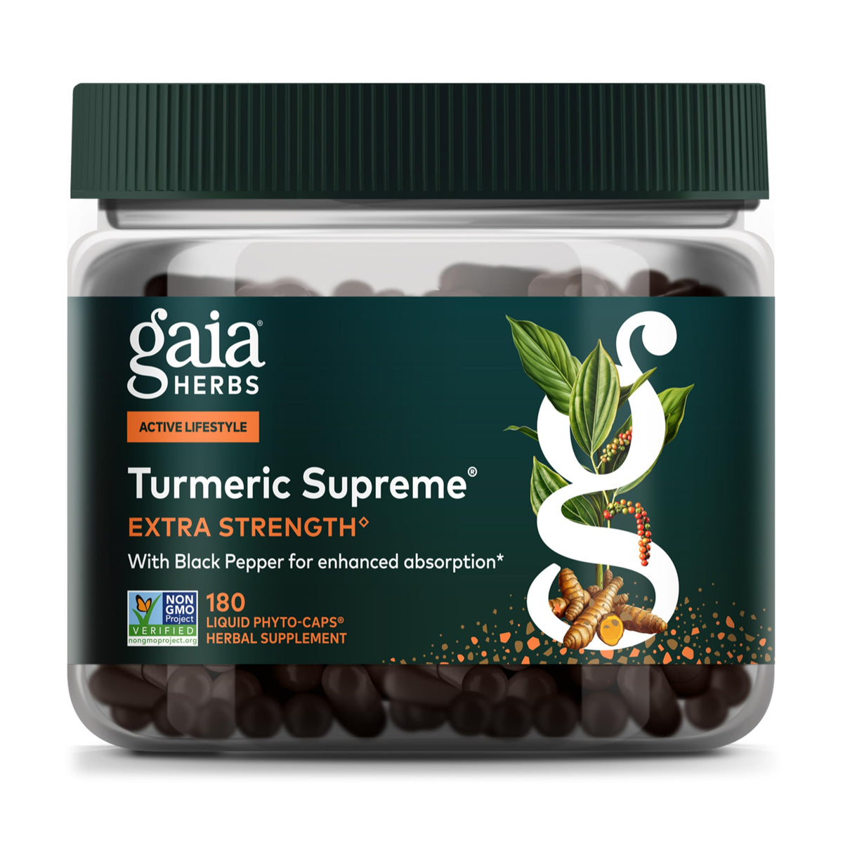 Gaia Herbs Turmeric Supreme Extra Strength - 180 Vegan Capsules