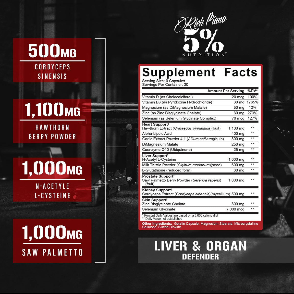 5% Nutrition Liver & Organ Defender Cycle Support Plus NAC - 270 Capsules - image 2