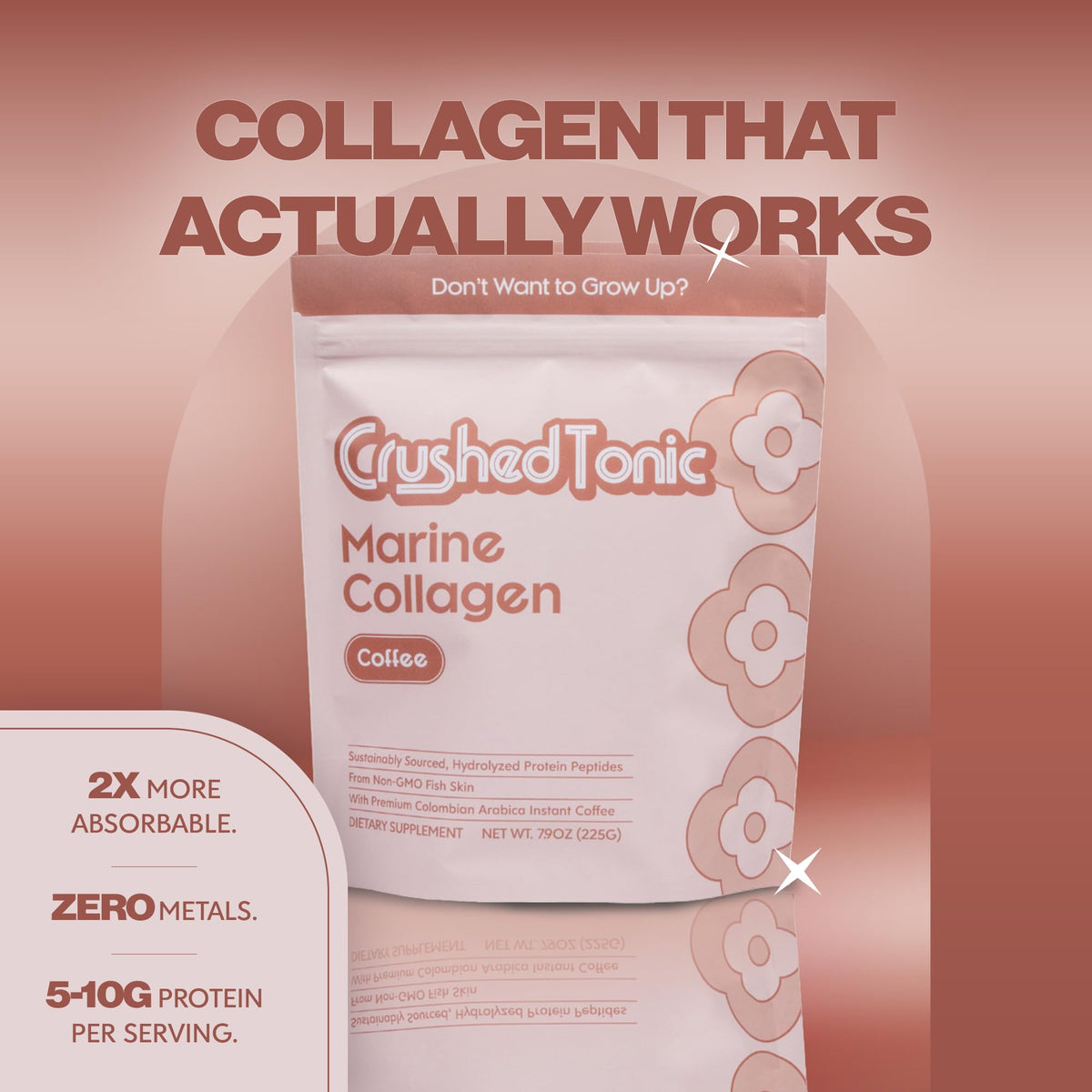 Crushed Tonic Korean Beauty Collagen Powder Coffee - 15 Sticks - image 2