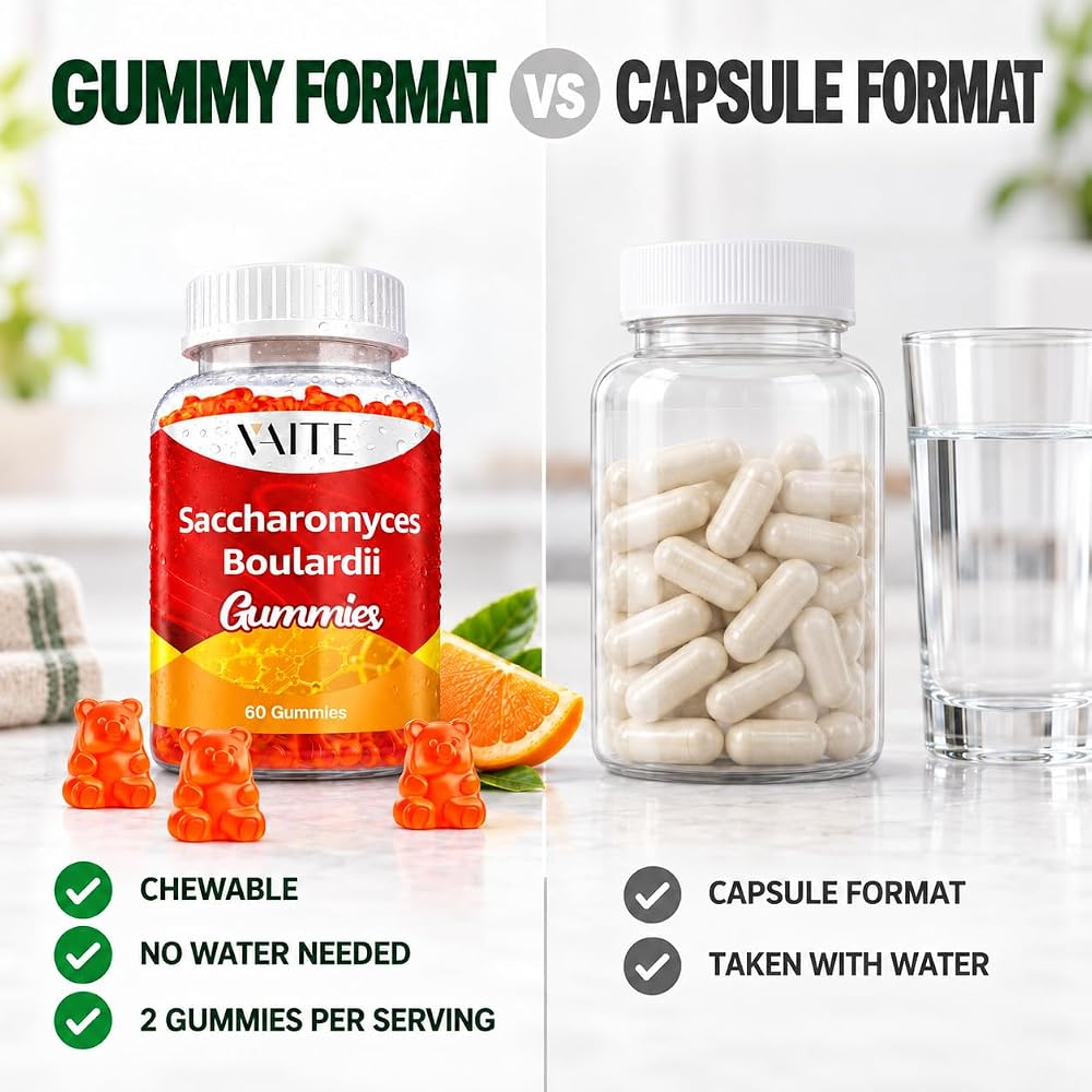 VAITE Saccharomyces Boulardii 500mg Probiotic Gummies - 60 Count - image 5