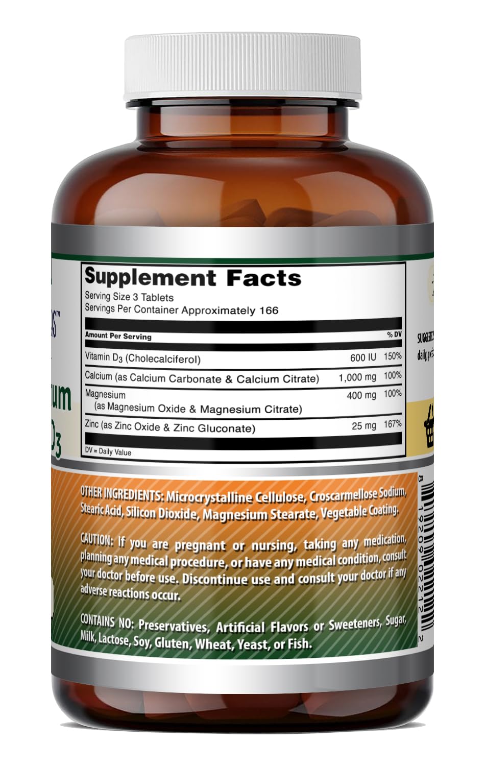 Amazing Formulas Calcium Magnesium Zinc with Vitamin D3 Supplement