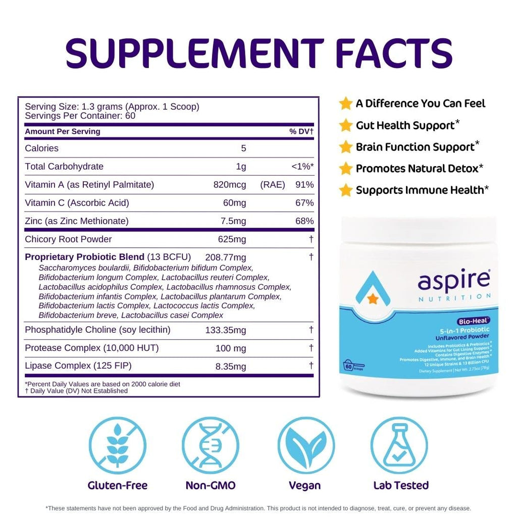 Aspire Nutrition 5-in-1 Bio-Heal® Probiotic for Kids