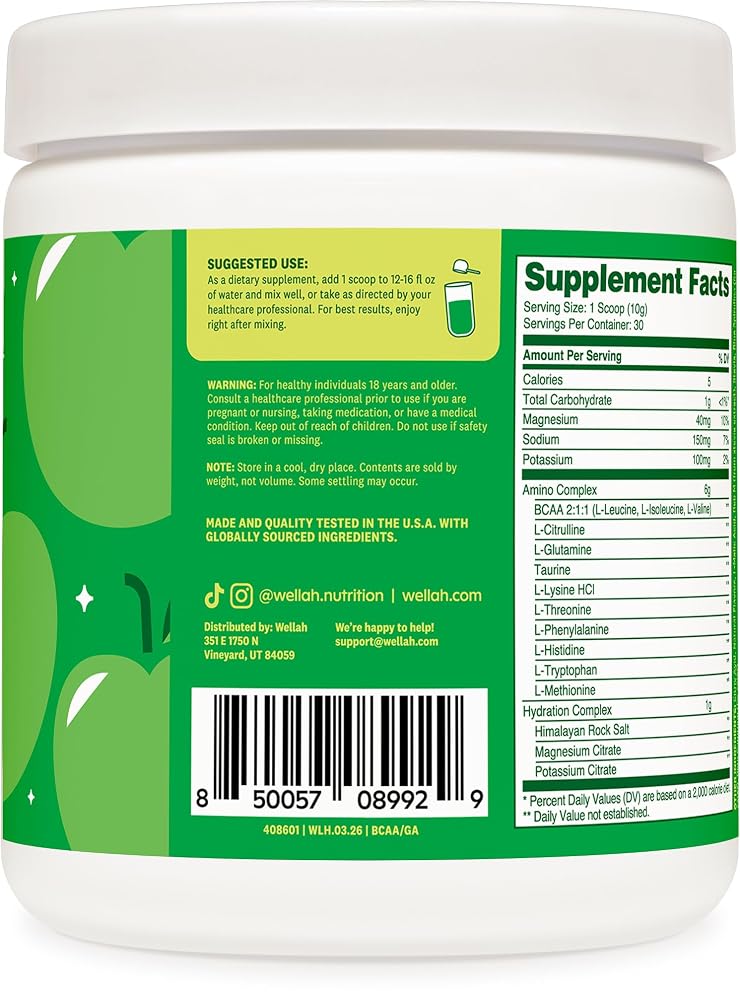 Wellah So Long Soreness BCAA 30 Servings