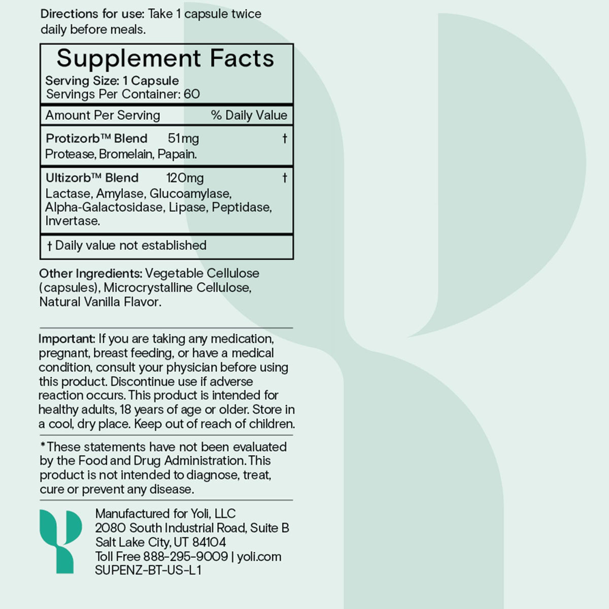 Yoli Enzyme Digestive Enzymes for Gut Health - 60 Capsules - image 3