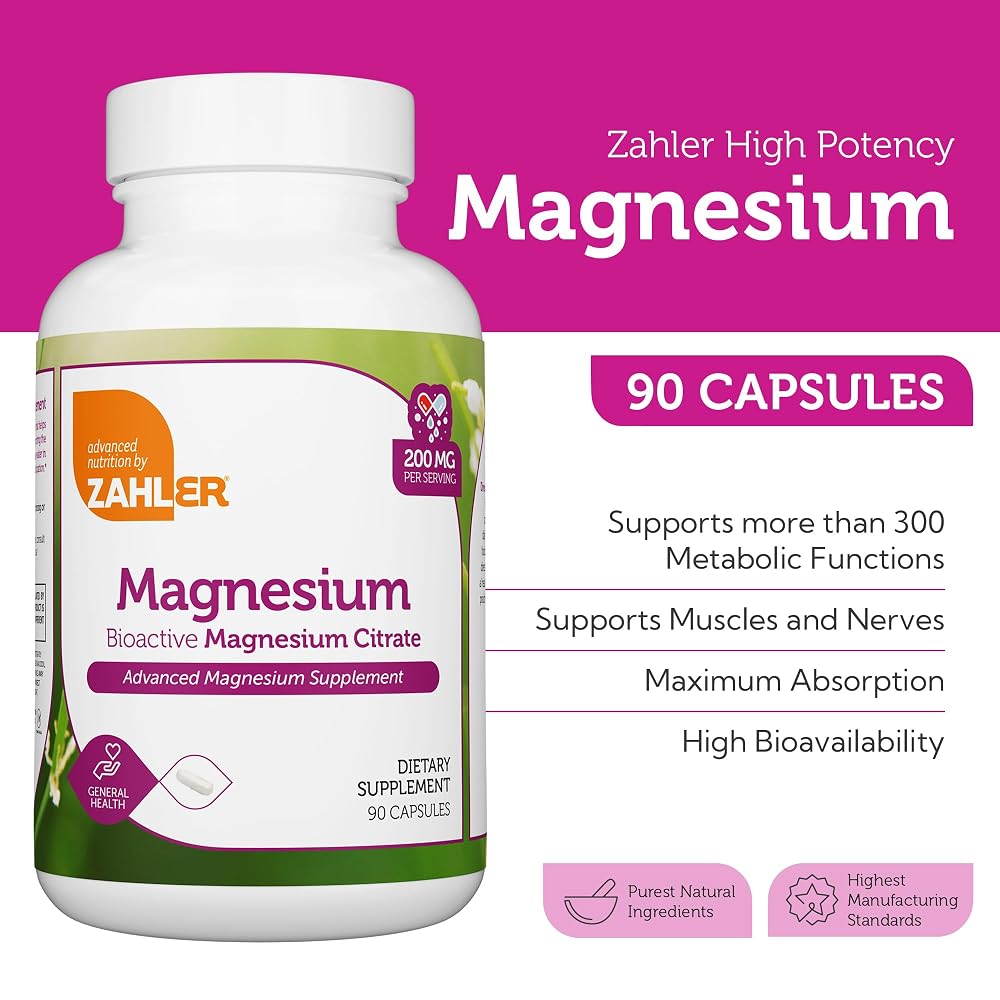 Zahler Magnesium Citrate 200 mg - 90 Capsules - image 2