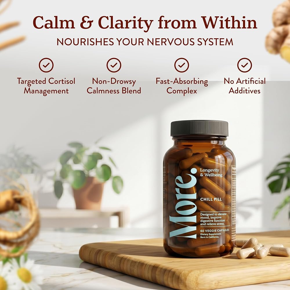 More. Chill Pill Ashwagandha with L-Theanine - 60 Capsules - image 4