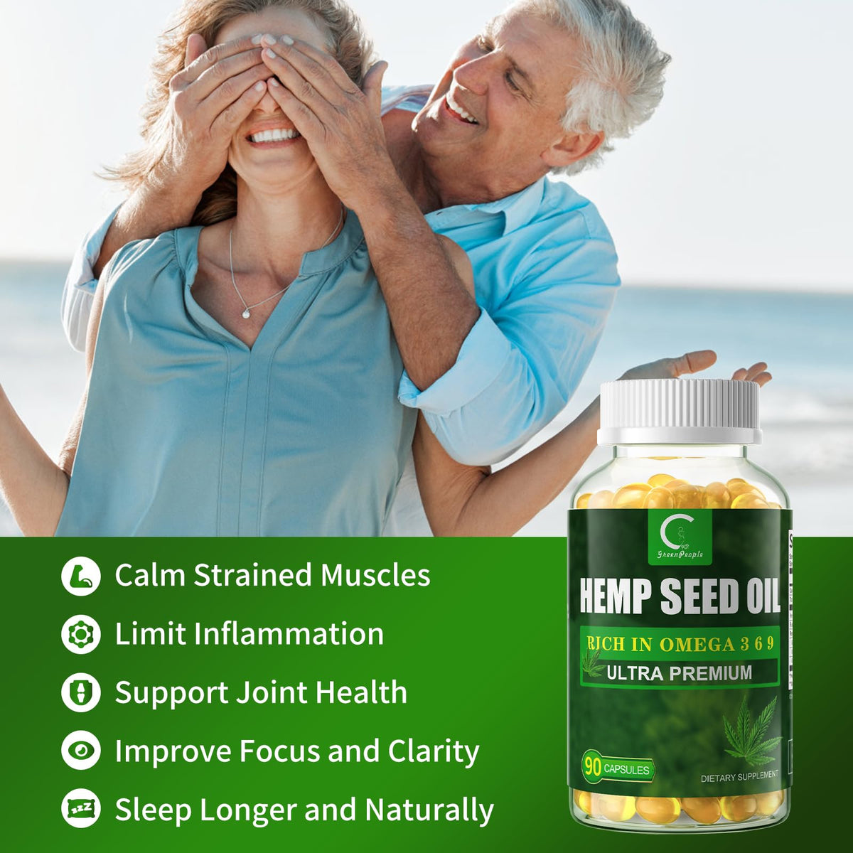 GPGP GreenPeople Hemp Seed Oil Omega 3-6-9 - 180 Softgels - image 5