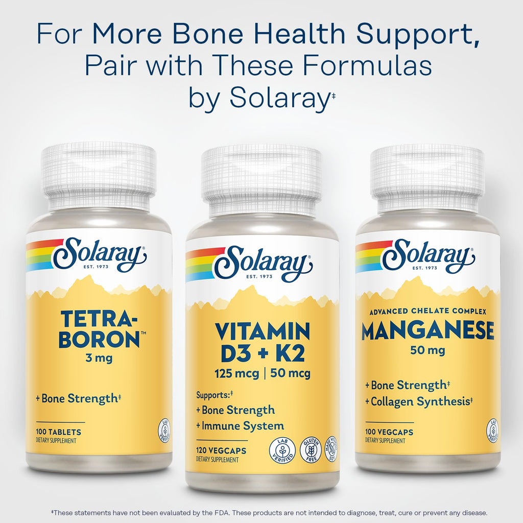 SOLARAY Vitamin D3 K2 5000 IU Bone Support - 120 Vegetarian Capsules - image 6