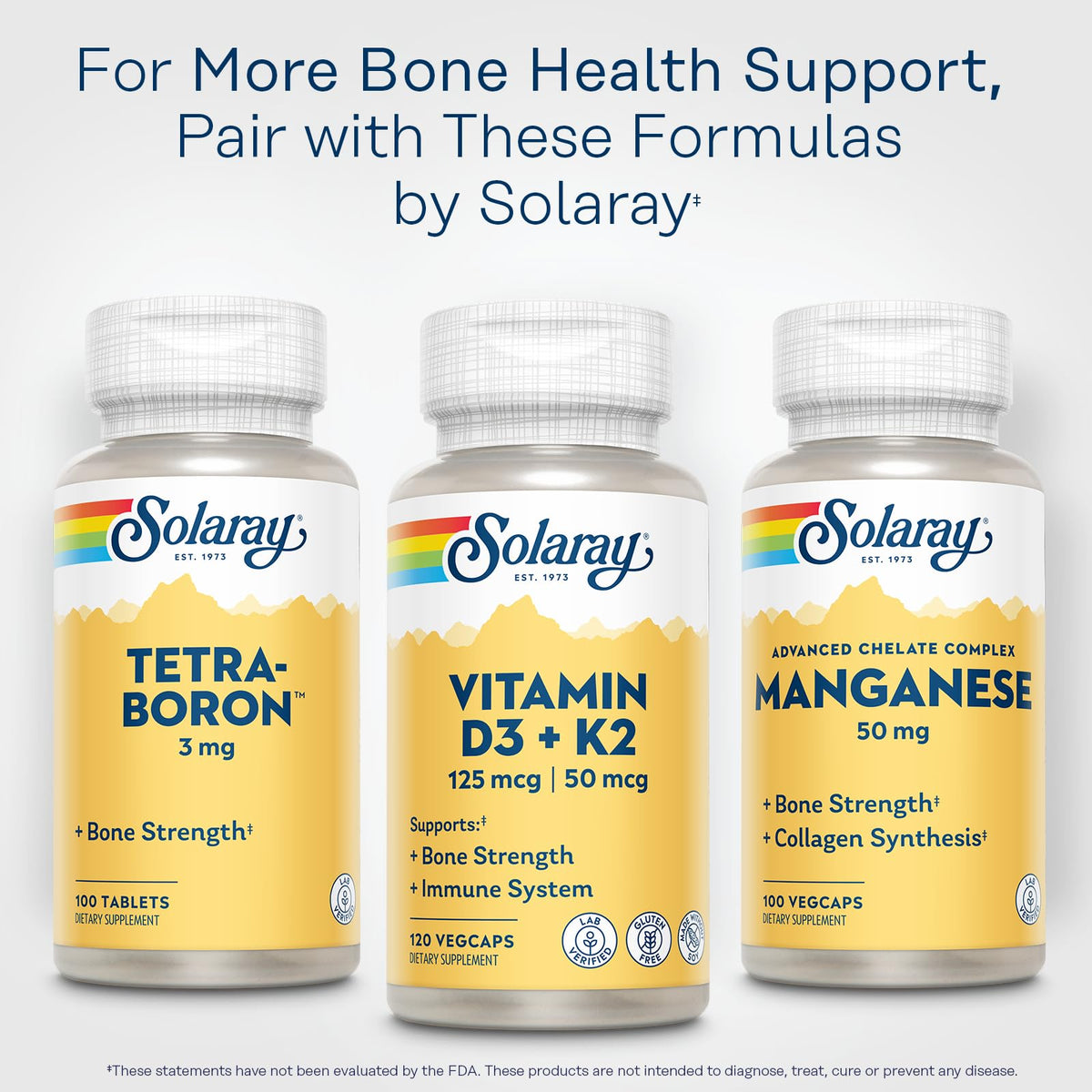 SOLARAY Vitamin D3 K2 5000 IU Bone Support - 120 Vegetarian Capsules - image 6