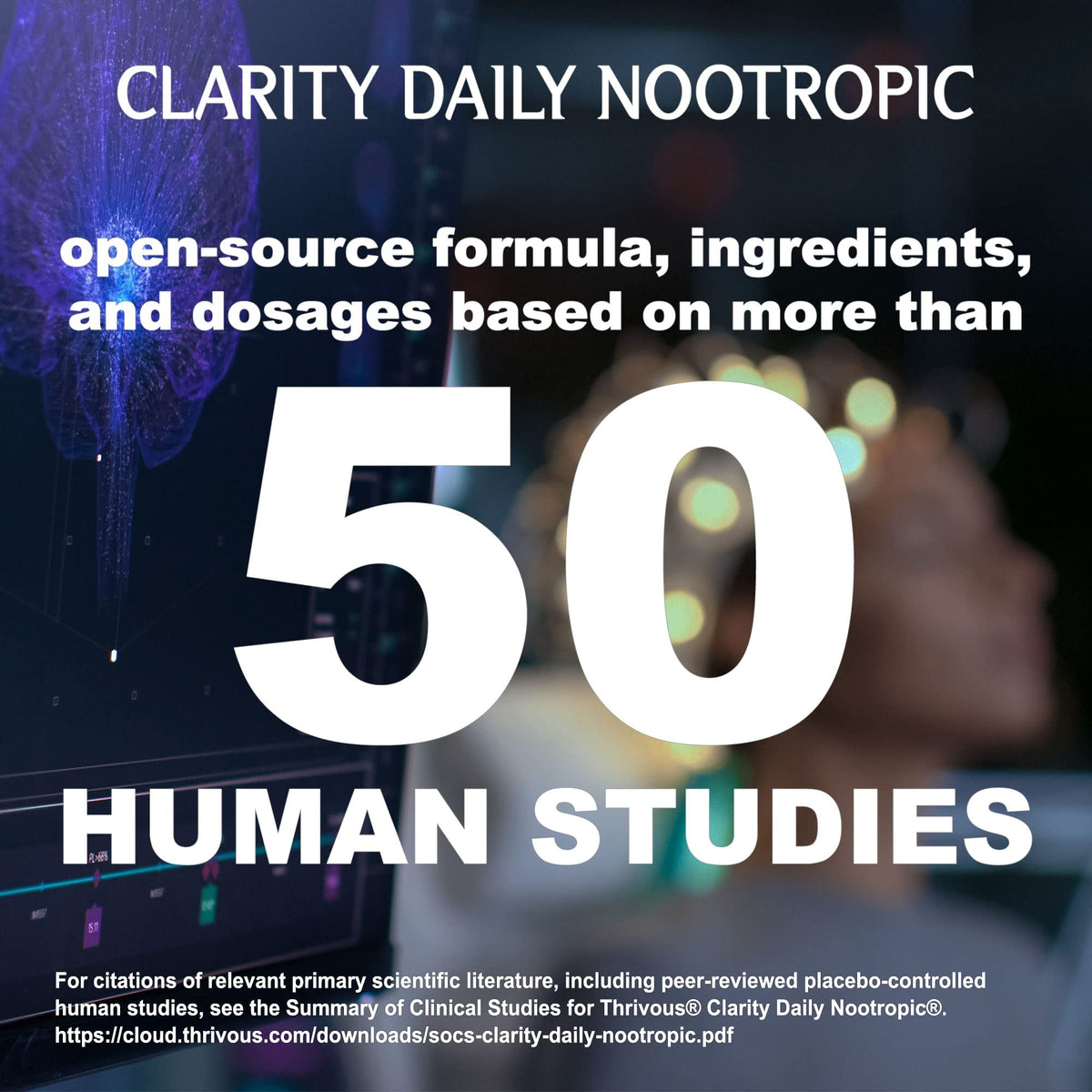 Thrivous Clarity Daily Nootropic Cognitive Support - 60 Vegan Capsules - image 2