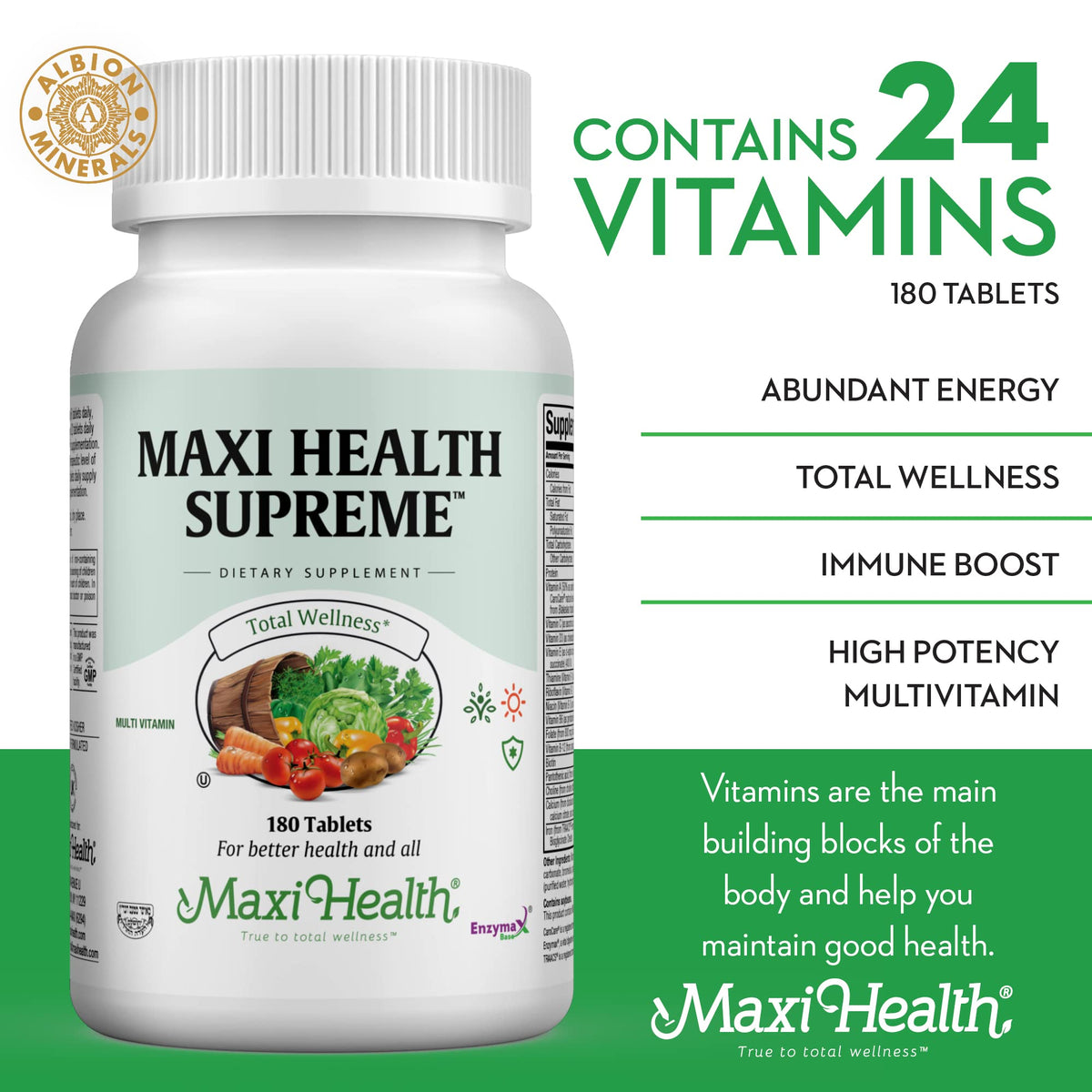 Maxi Health Supreme - High Potency Multivitamin & Mineral Supplement
