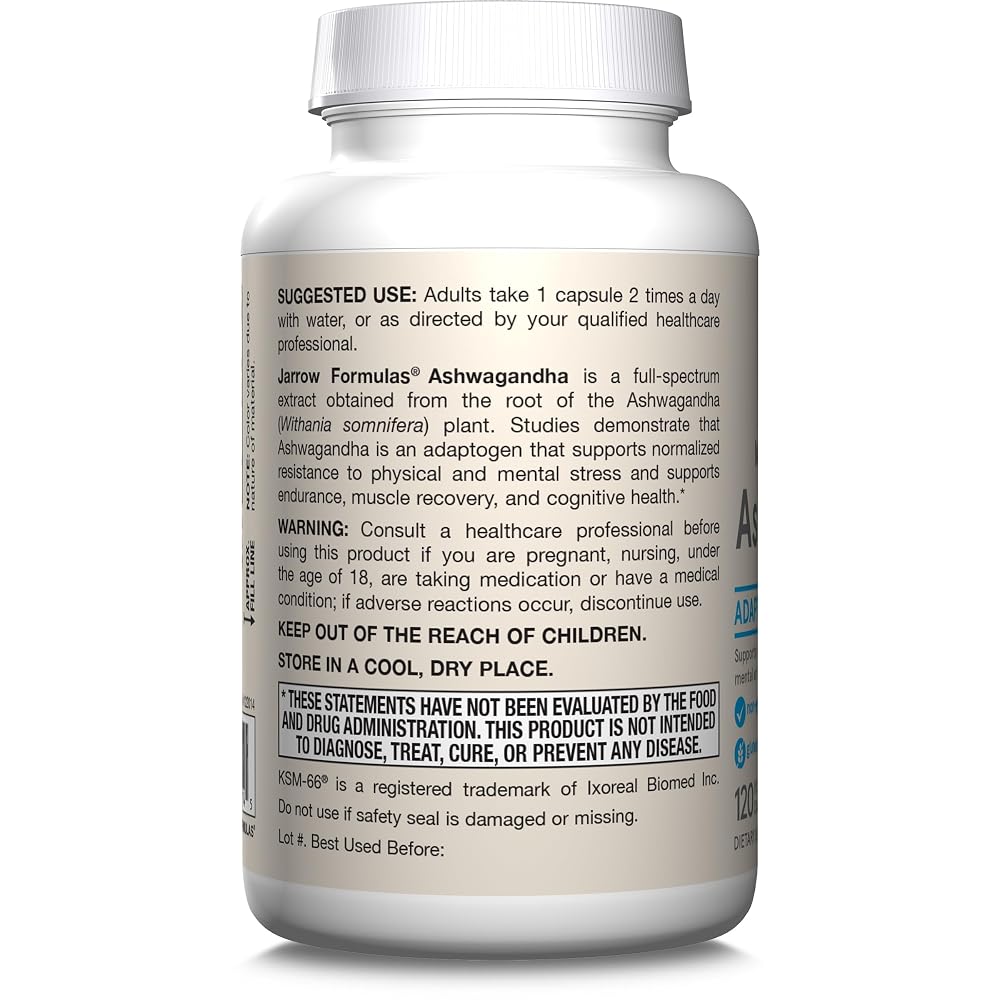 Jarrow Formulas Ashwagandha 300 mg - 120 Vegetarian Capsules - image 8