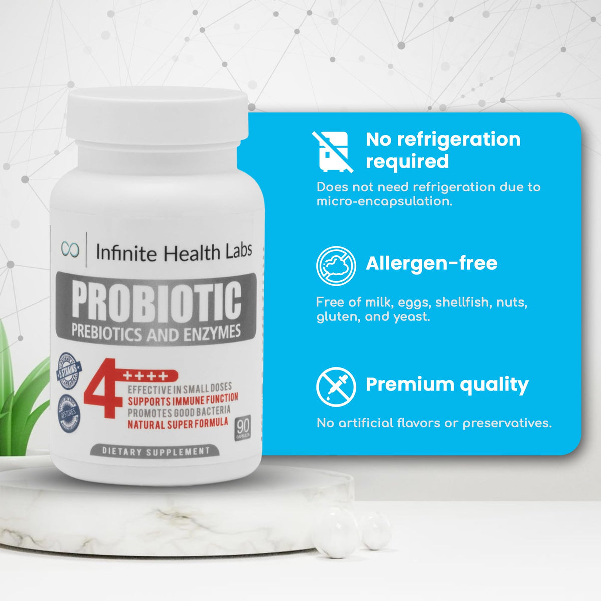Infinite Health Labs Probiotic Supplement 2.1 Billion CFUs - 90 Capsules - image 6