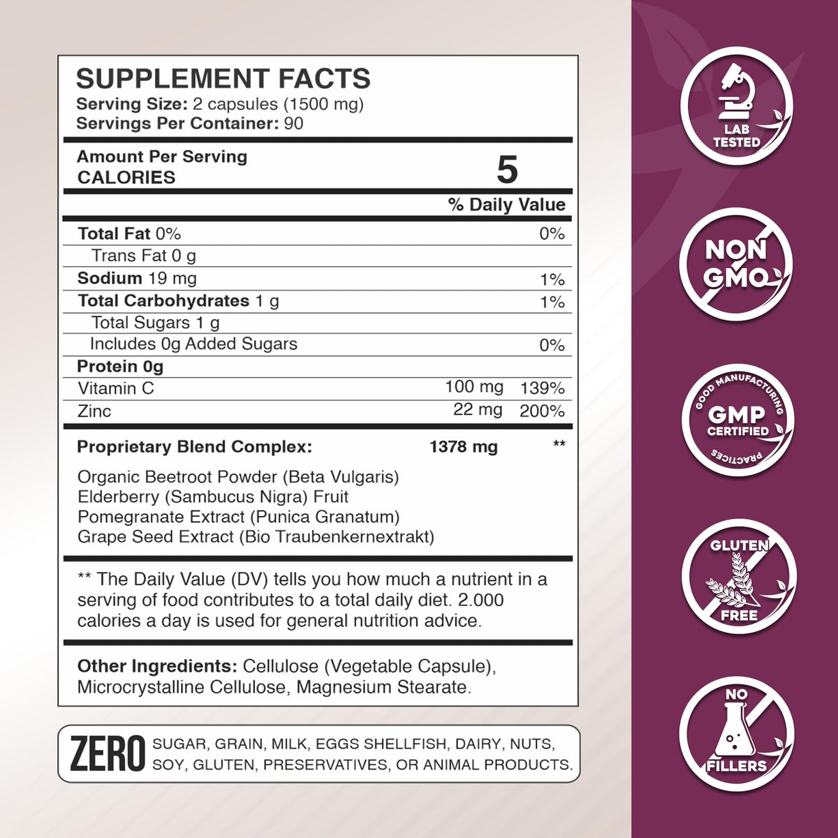 GADE NUTRITION Hero Beets Beet Root Capsules 1500mg - 180 Count - image 4
