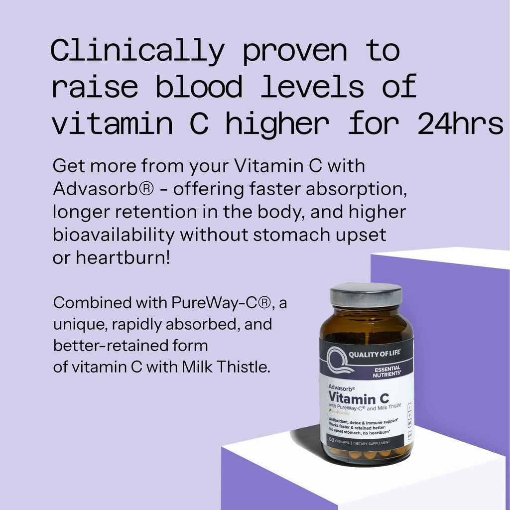 Quality of Life Advasorb Vitamin C Supplement - 60 Vegetarian Capsules - image 5