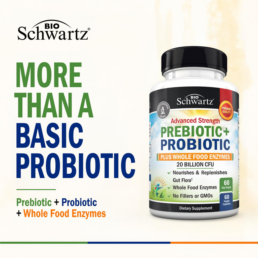 BioSchwartz Advanced Prebiotics & Probiotics - 60 Capsules - image 2