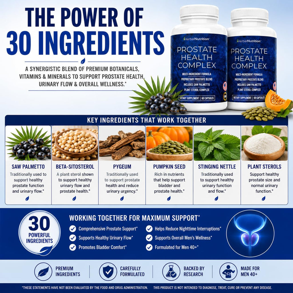 Herbal Nutrition Prostate Health Support with Beta Sterols - 120 Capsules - image 3