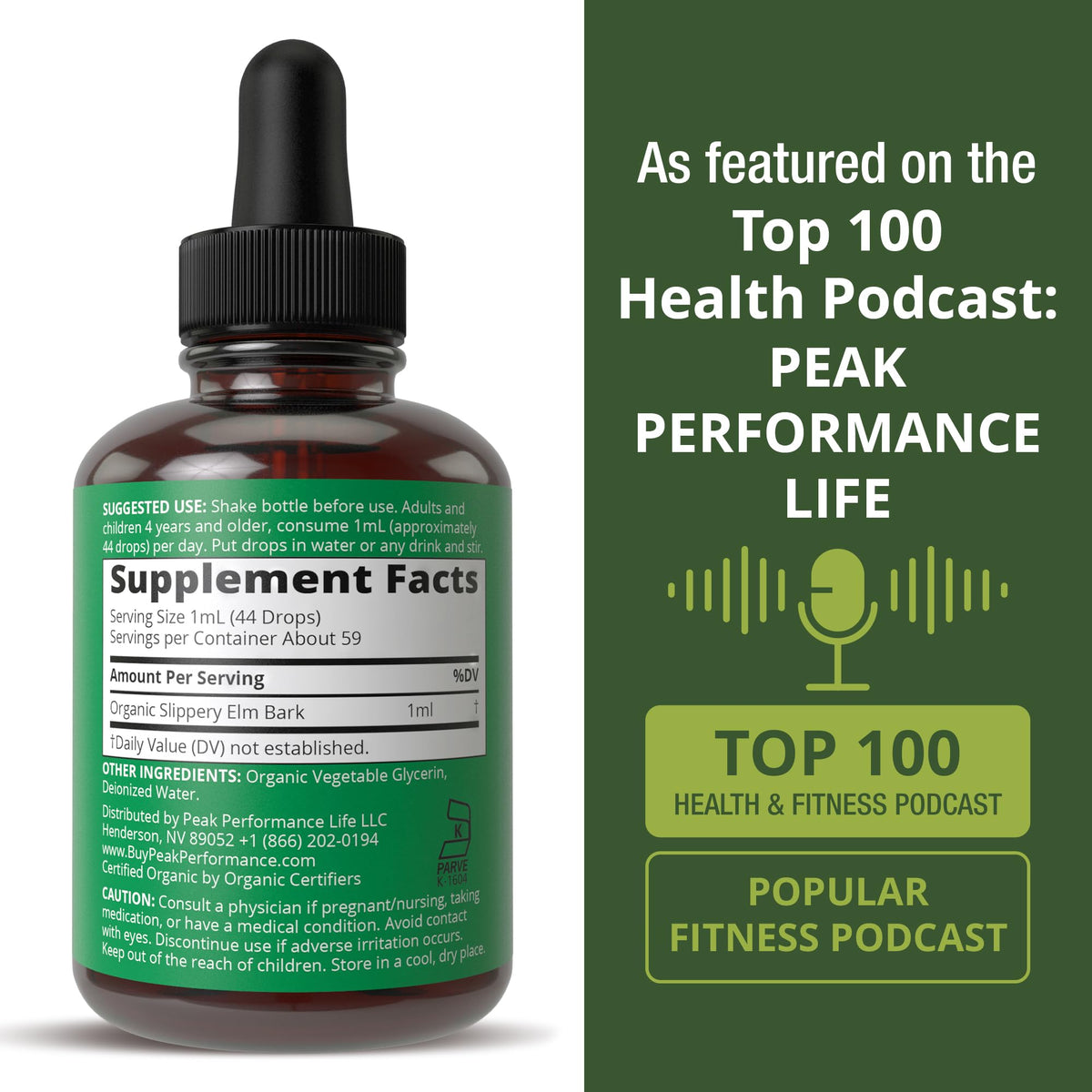 Peak Performance Slippery Elm Bark Liquid Drops Tincture - 2 Fl Oz - image 6