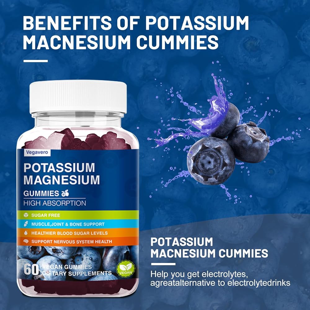 Vegavero Potassium Magnesium Gummies - Magnesium Glycinate Gummies