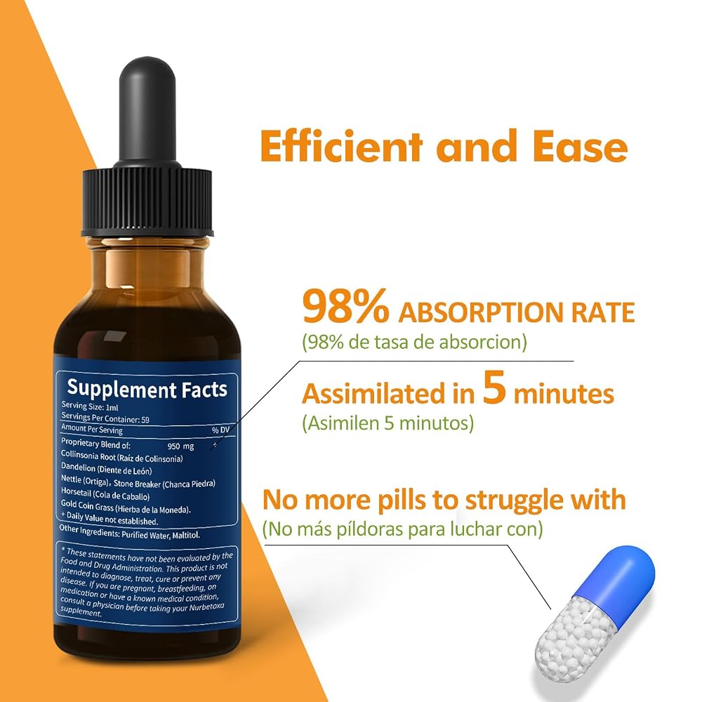 Nurbetoxa Collinsonia Stone Root Drops for Urinary Tract Health - 2 Fl Oz - image 5