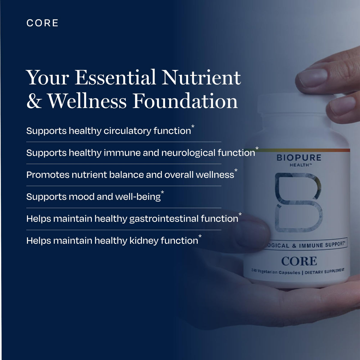 BioPure Health Core Neurological & Immune Support - 240 Capsules - image 5