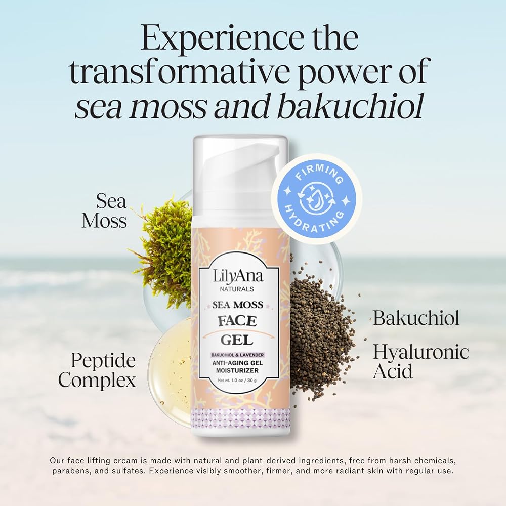 LilyAna Naturals Sea Moss with Bakuchiol Face Gel - 1 oz - image 2