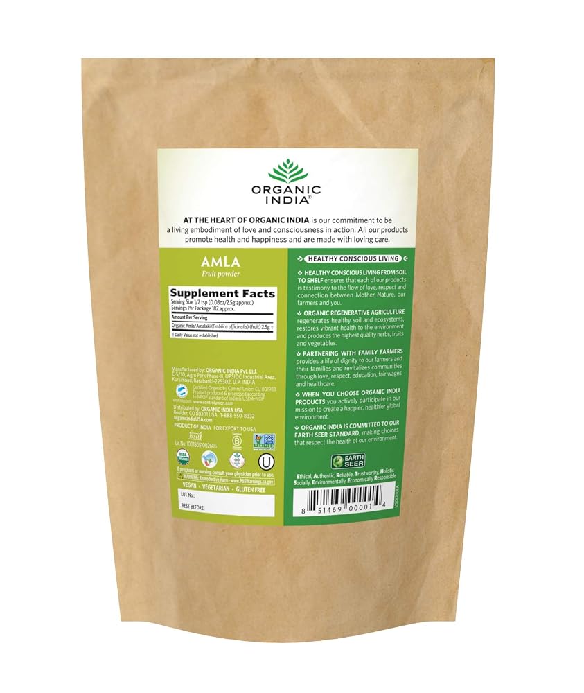 ORGANIC INDIA Amla Powder Indian Gooseberry Immune Support - 1 Lb - image 2