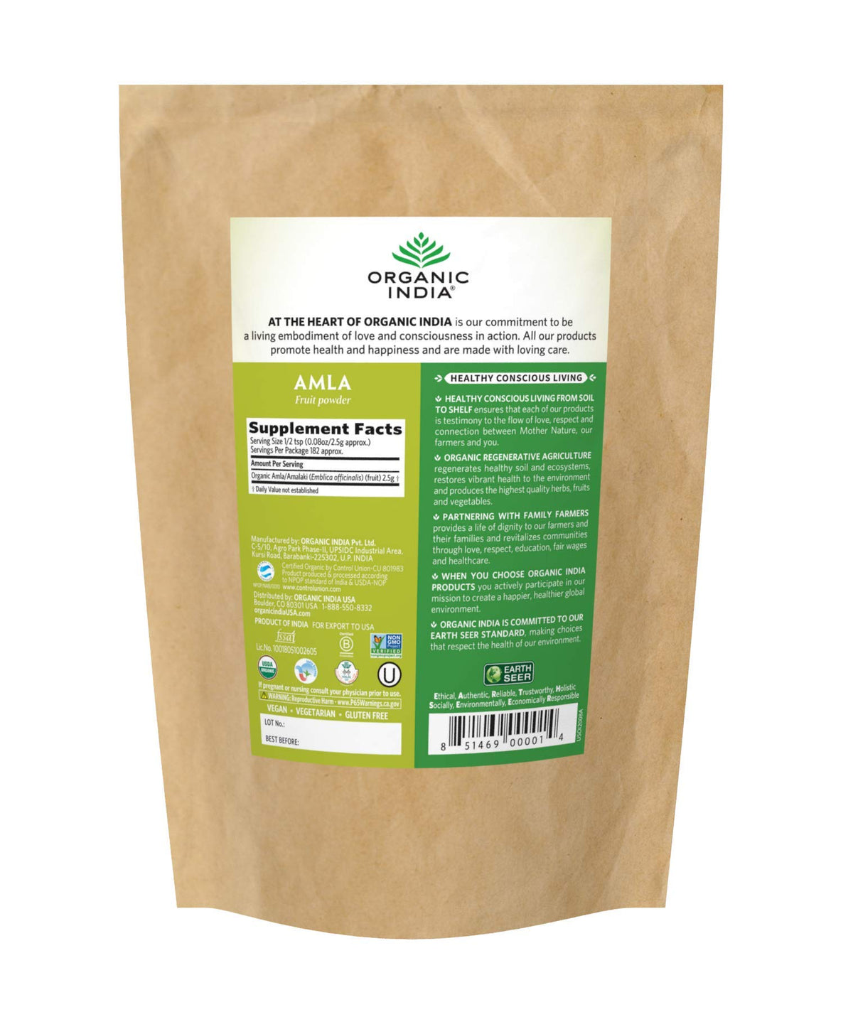 ORGANIC INDIA Amla Powder Indian Gooseberry Immune Support - 1 Lb - image 2
