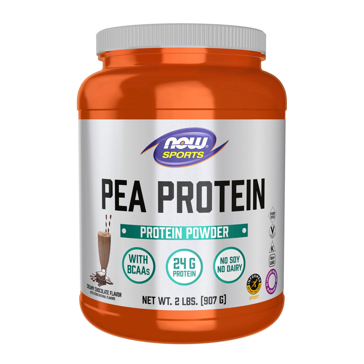 NOW Sports Pea Protein 24g Creamy Chocolate - 2 lbs