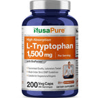 NusaPure L-Tryptophan 1500mg Vegan - 200 Vegetarian Capsules