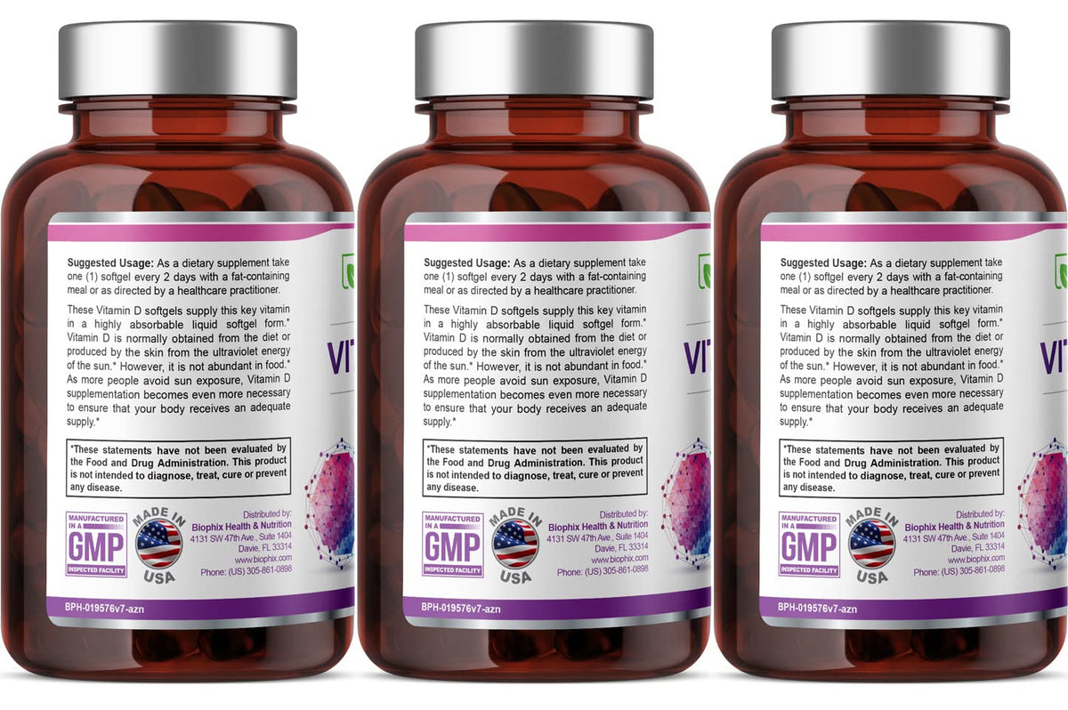 biophix Vitamin D-3 10000 IU Softgels - 380 Count - image 2