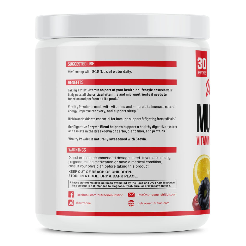 NutraOne Vitality Vitamin Powder - 30 Servings - image 2
