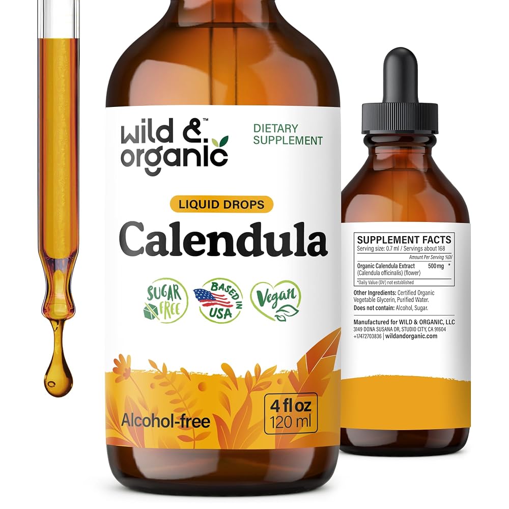 Wild & Organic Calendula Flowers Antioxidant Drops - 4 fl oz