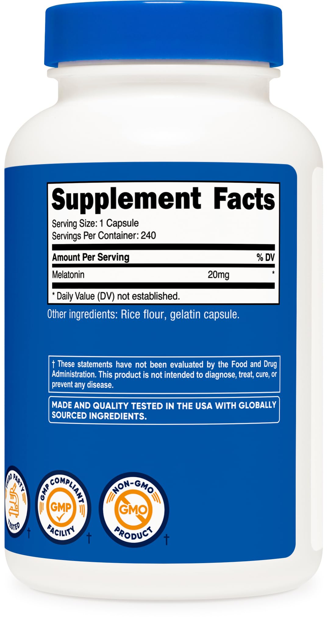 Nutricost Melatonin 20mg - 240 Capsules - image 5
