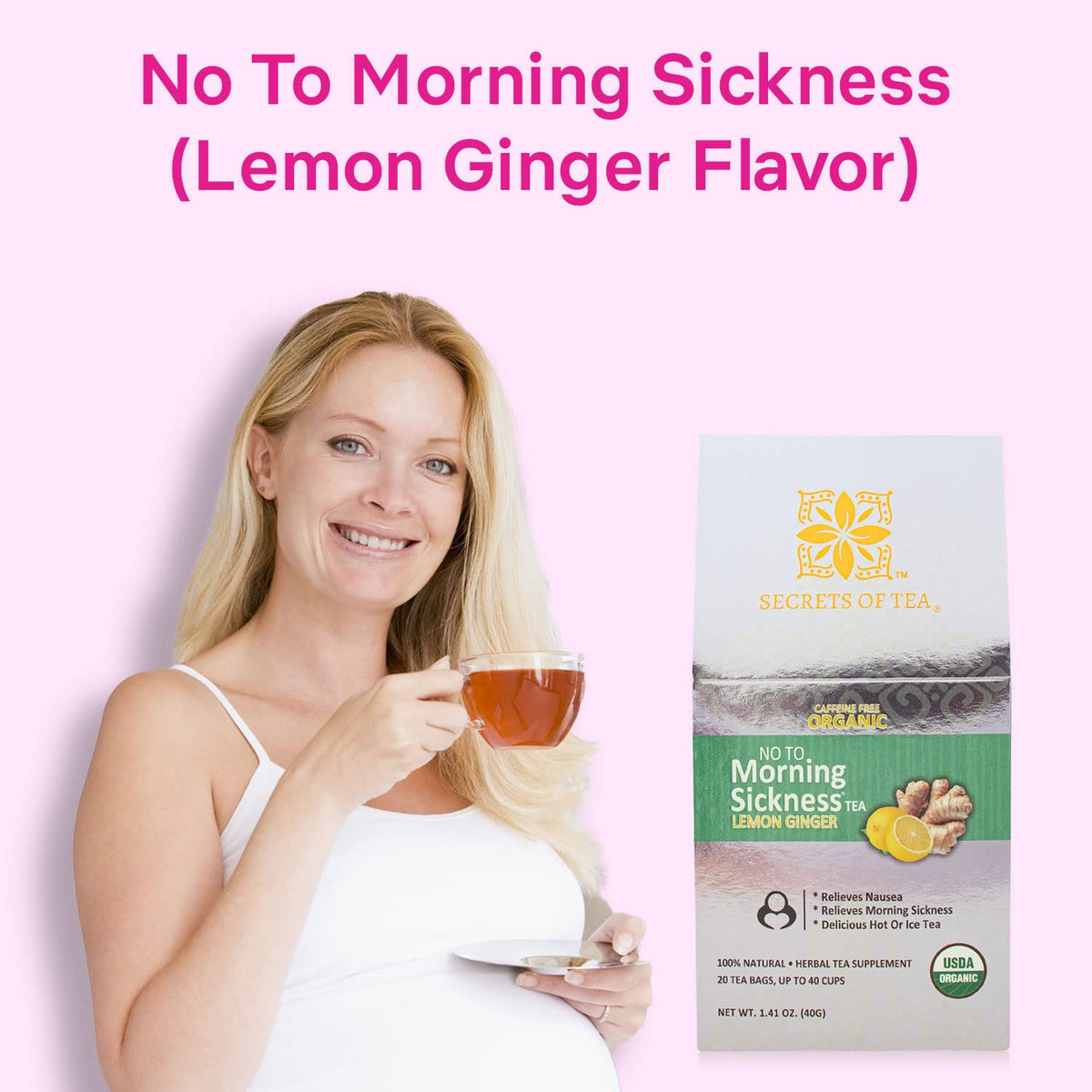 Secrets Of Tea Morning Sickness Relief Pregnancy Tea - 20 Count - image 2
