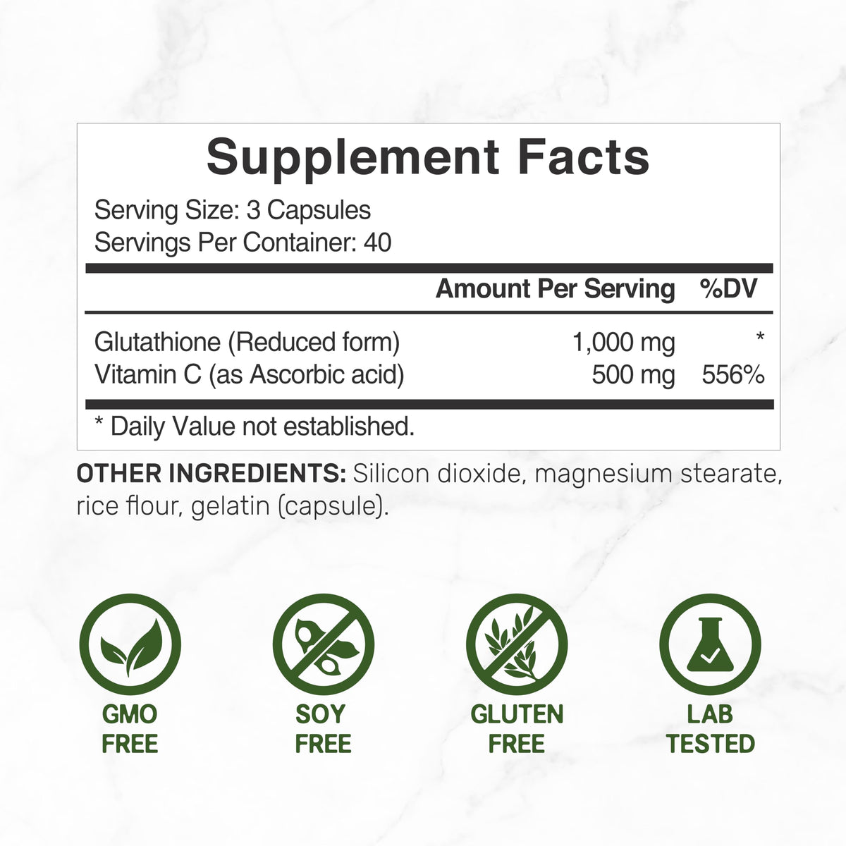 DEAL SUPPLEMENT Glutathione 1,000mg with Vitamin C - 120 Capsules - image 4