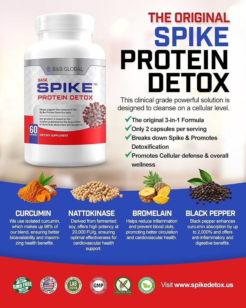 Spike Protein Detox 3-in-1 Immune Support Formula - 60 Capsules - image 3