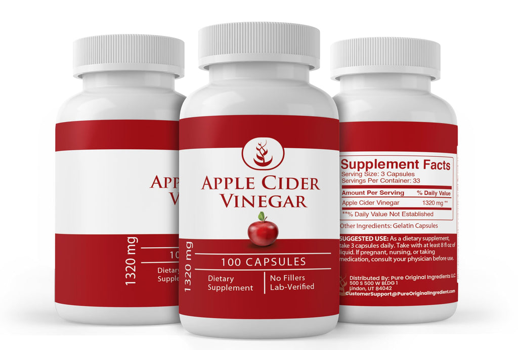 PURE ORIGINAL INGREDIENTS Apple Cider Vinegar - 100 Capsules - image 4