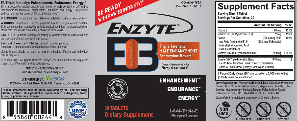 Enzyte MRC Enzyte3 Natural Male Enhancement Supplement - 30 Tablets - image 2