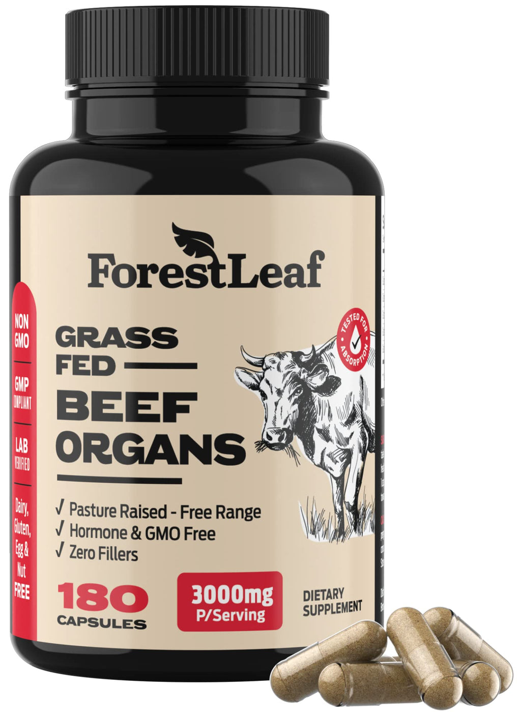 ForestLeaf Beef Organ Supplement - Grass Fed & Pasture Raised - Total