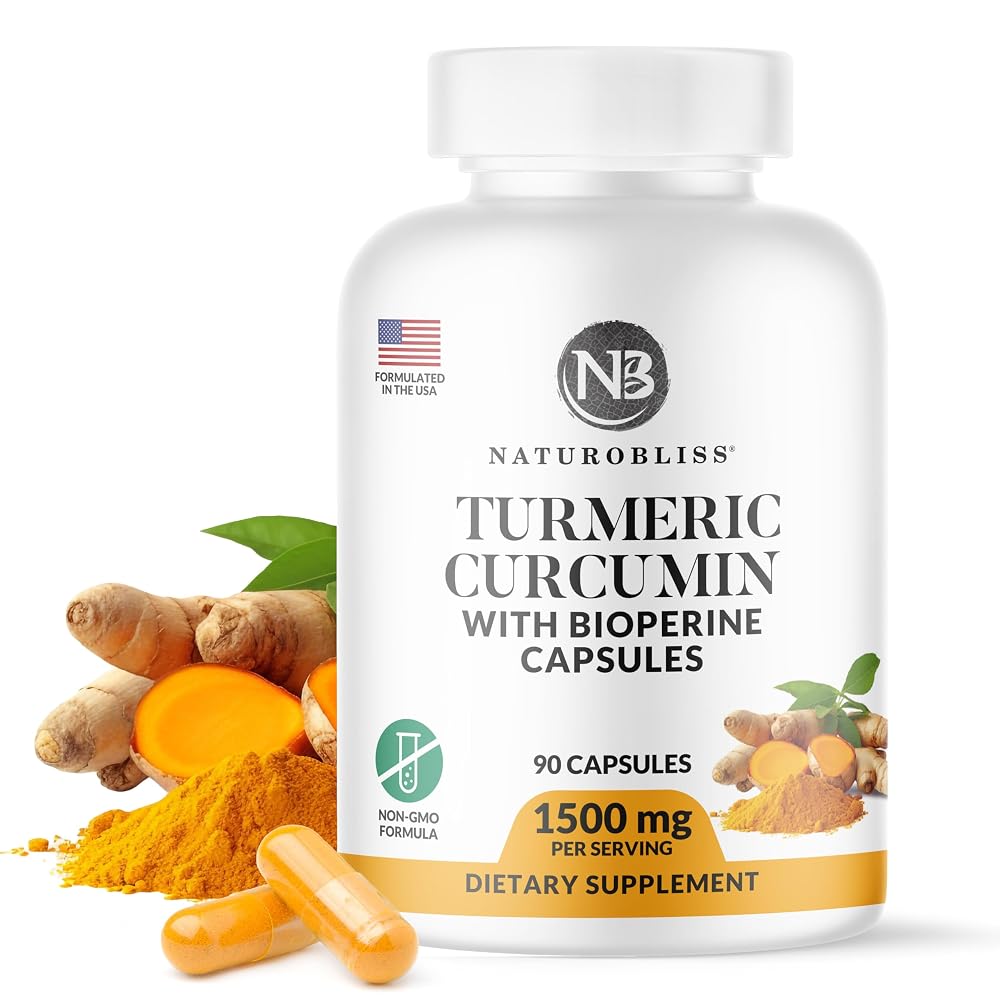 NaturoBliss Turmeric Curcumin with BioPerine 1500mg - 90 Capsules