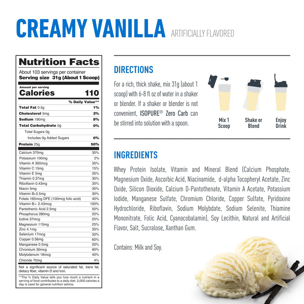 Isopure Zero Carb Low Carb Whey Isolate Protein Powder