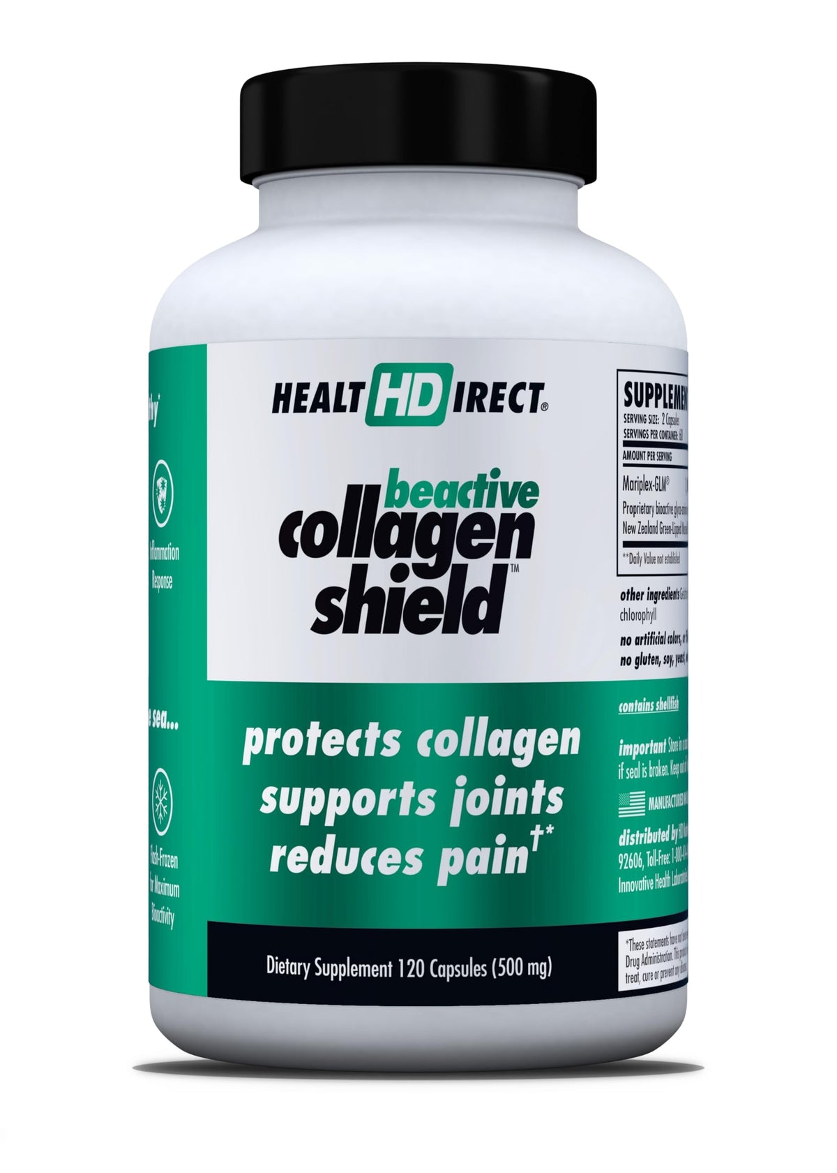 HEALTH DIRECT BeActive Collagen Shield Green-Lipped Mussel - 120 Capsules